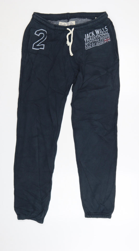 Jack Wills Men's Blue XS Jogger Sweatpants with Embroidered Logo
