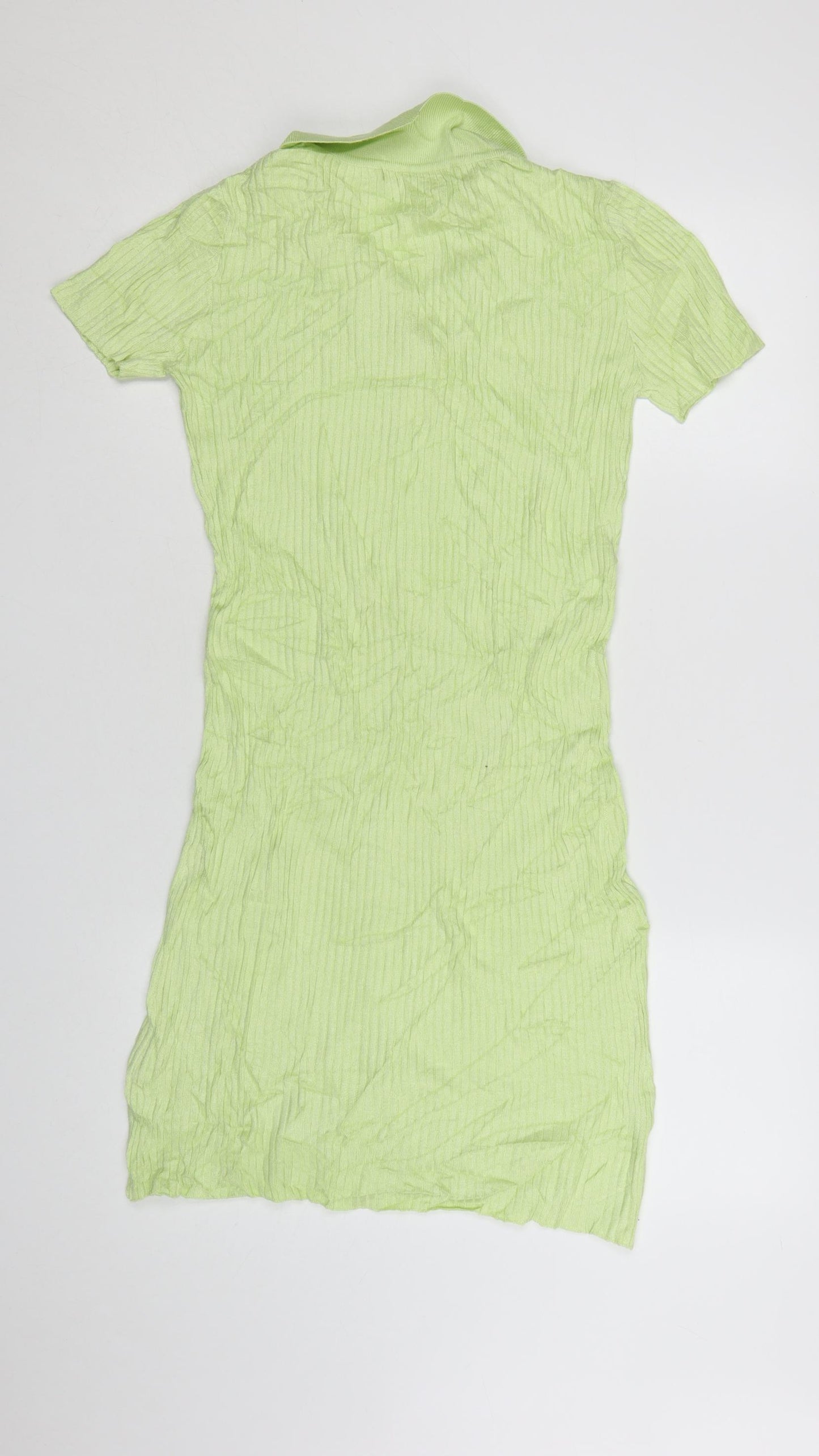 Threadbare Women's Green Short Sleeve Collared Shirt Dress Size 8