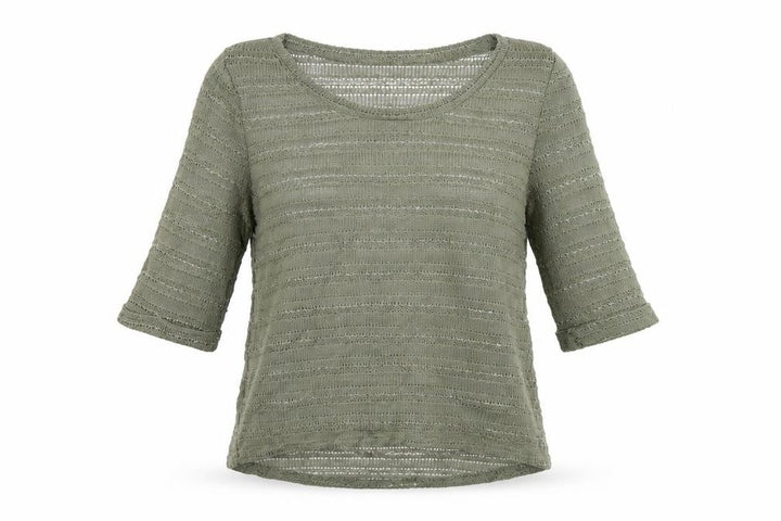 New Look Women’s Green Open-Knit 3/4 Sleeve Jumper Size 10