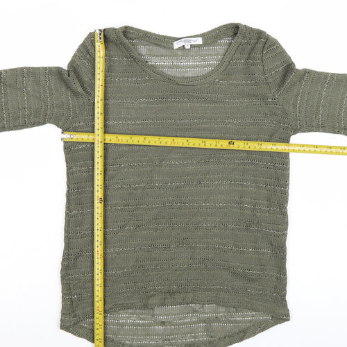 New Look Women’s Green Open-Knit 3/4 Sleeve Jumper Size 10