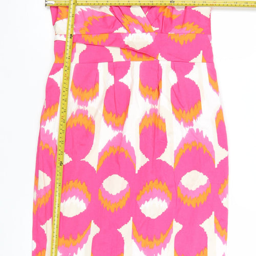 Boden Women’s Pink Geometric V-Neck Sheath Dress Size 12