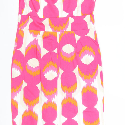 Boden Women’s Pink Geometric V-Neck Sheath Dress Size 12