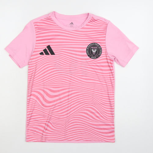 Adidas Women's Pink Inter Miami CF Messi 10 Football T-Shirt M