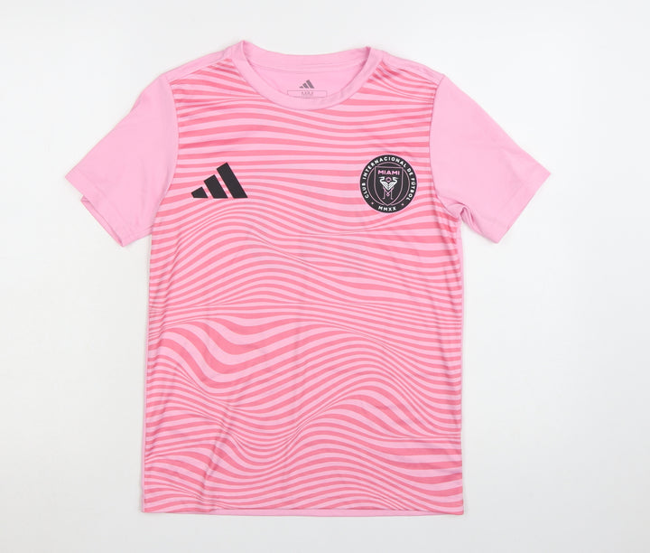 Adidas Women's Pink Inter Miami CF Messi 10 Football T-Shirt M