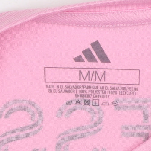 Adidas Women's Pink Inter Miami CF Messi 10 Football T-Shirt M