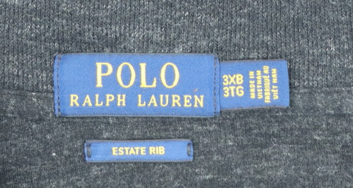Polo Ralph Lauren Men's Black 3XL Henley 1/4 Zip Sweatshirt
