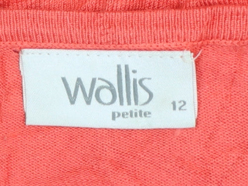 Wallis Women Pink Petite Size 12 Studded Shoulder Pullover Jumper