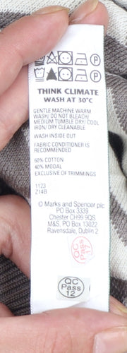 Marks and Spencer Women’s Brown Geometric Collared Knit Jumper XL