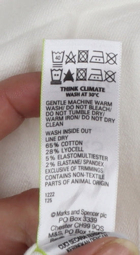 Marks and Spencer Women’s White Cotton Blend Knee Length Pencil Skirt Size 18
