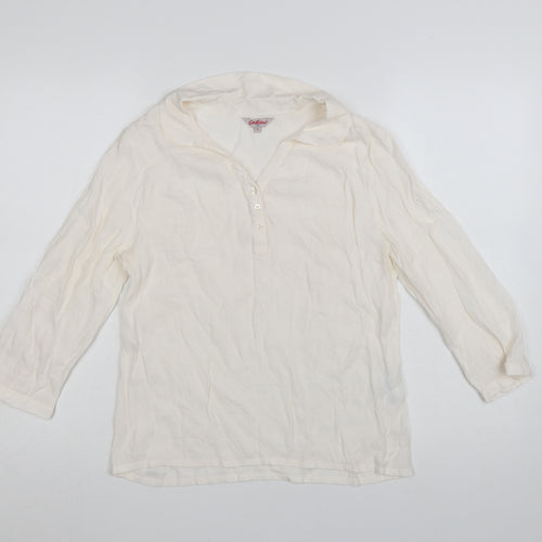 Cath Kidston Women Ivory Viscose Long Sleeve Tunic Blouse UK 10