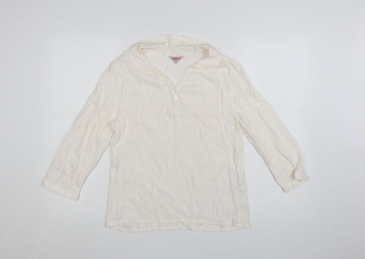 Cath Kidston Women Ivory Viscose Long Sleeve Tunic Blouse UK 10