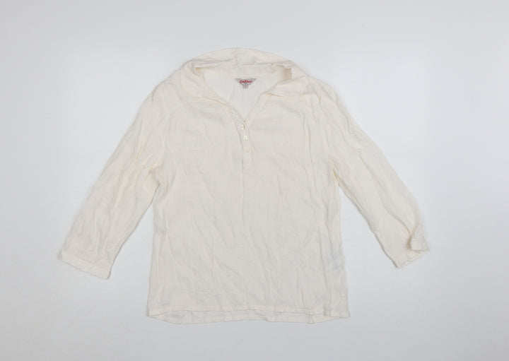 Cath Kidston Women Ivory Viscose Long Sleeve Tunic Blouse UK 10