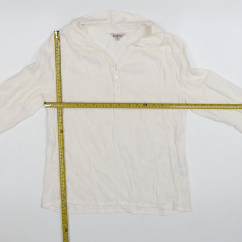 Cath Kidston Women Ivory Viscose Long Sleeve Tunic Blouse UK 10