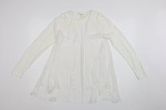 Next Women White Long Sleeve Tunic Blouse Size 8 Cotton Blend
