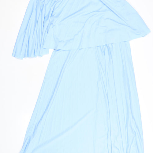 ASOS Women Blue Size 14 One Shoulder A-Line Dress