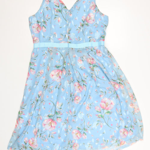 Marc Angelo Women's Blue Floral Fit & Flare Dress Size 14