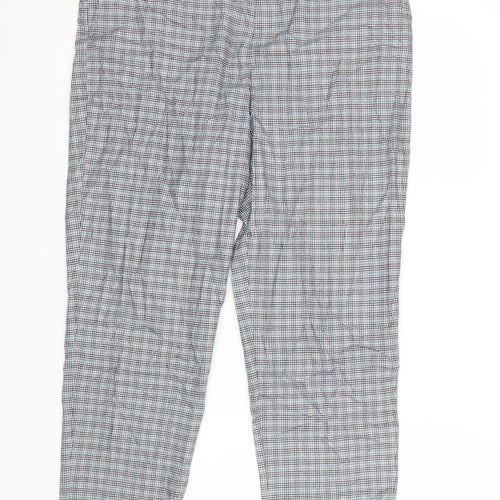 Topman Men’s Grey Checked Slim Fit Chino Trousers Size S 32W 30L