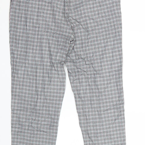 Topman Men’s Grey Checked Slim Fit Chino Trousers Size S 32W 30L