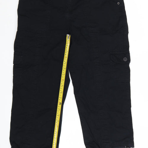 Style & Co Women’s Black Cotton Cargo Cropped Trousers Size 10