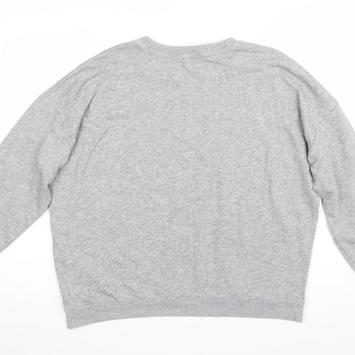 New Look Women's Grey Embroidered Bird Sweatshirt Size 14