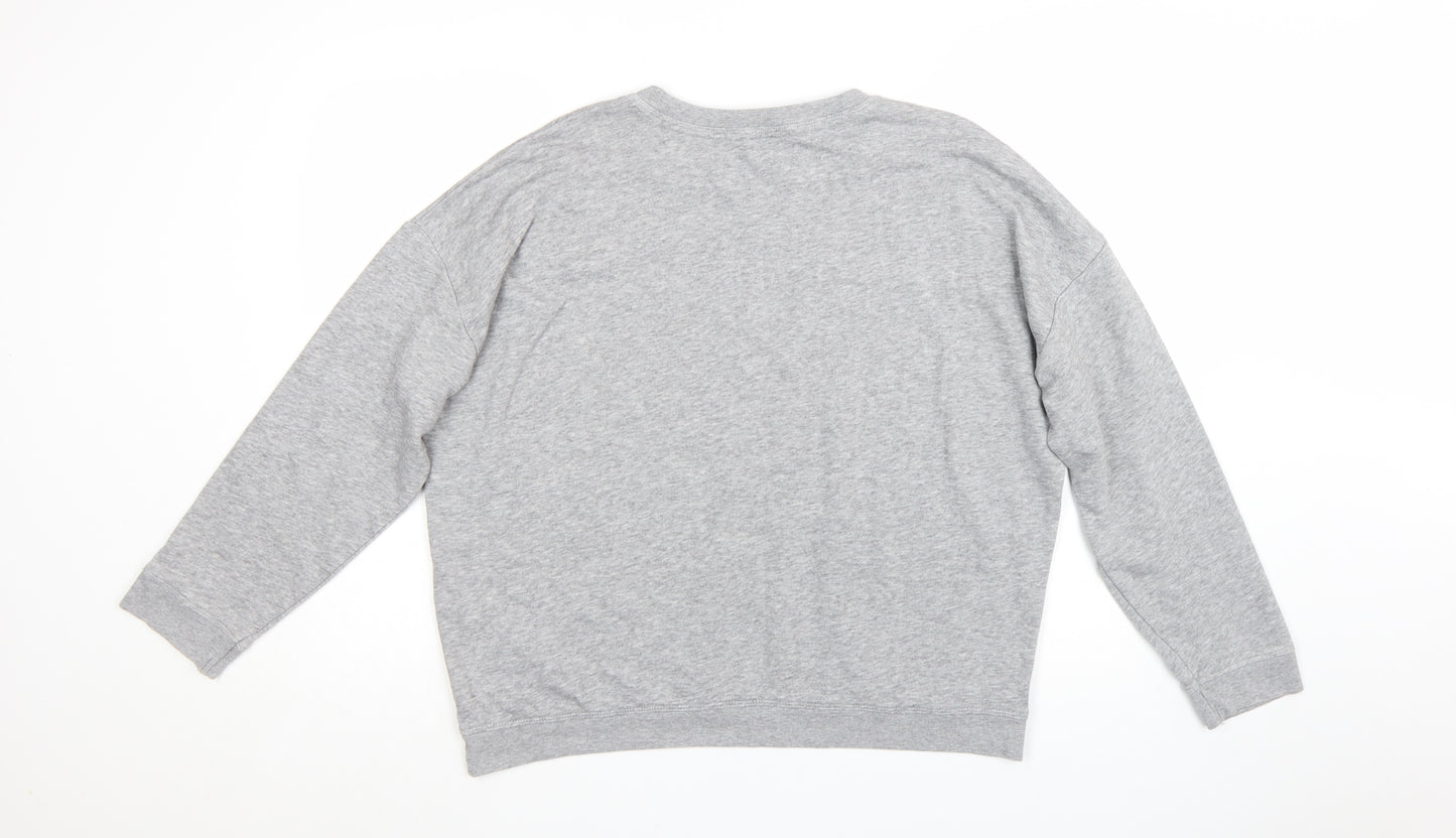 New Look Women's Grey Embroidered Bird Sweatshirt Size 14
