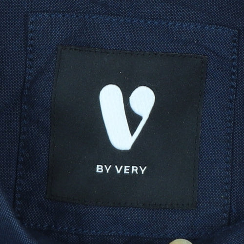 By Very Men's Navy Blue Short Sleeve Button-Up Cotton Shirt L
