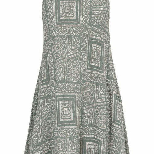 Apricot Women Green Geometric A-Line Sleeveless Viscose Dress UK 14