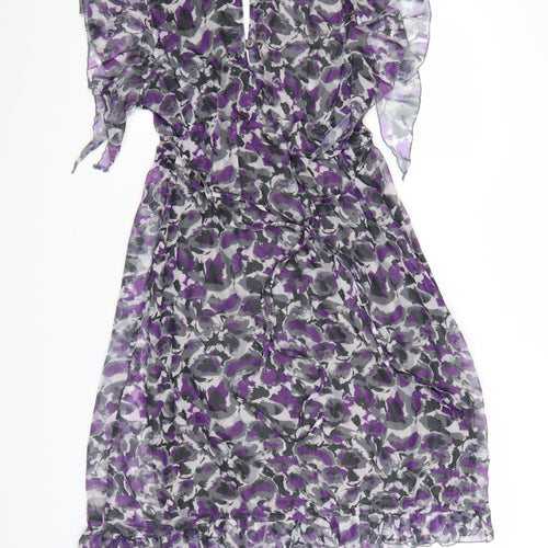 Sodamix Women’s Multicoloured Floral Chiffon Wrap Dress Size 12