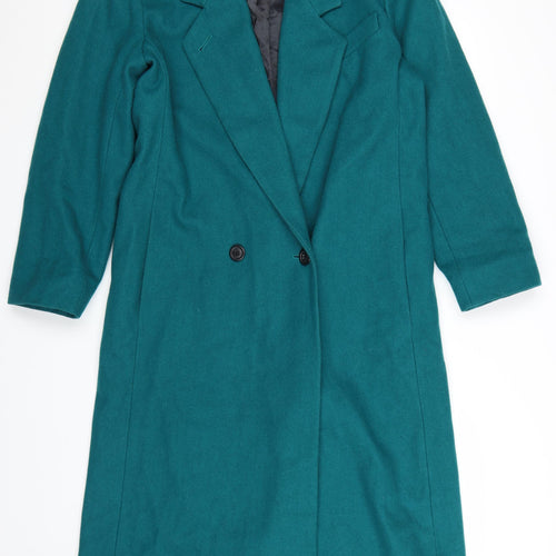 Adolfo Classics Women's Green Wool Long Overcoat Size 8