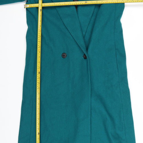 Adolfo Classics Women's Green Wool Long Overcoat Size 8
