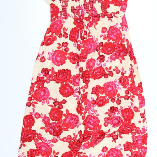 Stradivarius Women’s Multicoloured Floral Midi A-Line Dress Size 14