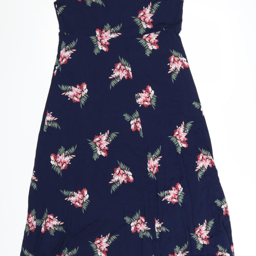 Croft & Barrow Women Blue Floral Fit & Flare Dress Size 12