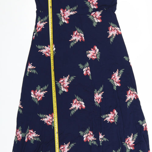 Croft & Barrow Women Blue Floral Fit & Flare Dress Size 12