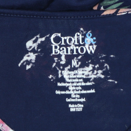 Croft & Barrow Women Blue Floral Fit & Flare Dress Size 12