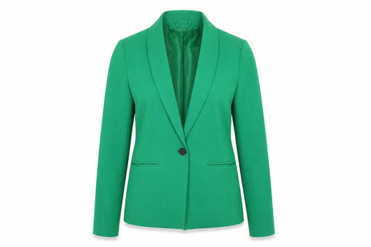 Vila Women's Green Slim Fit One Button Blazer Jacket Size 8