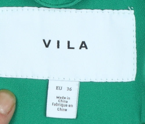 Vila Women's Green Slim Fit One Button Blazer Jacket Size 8