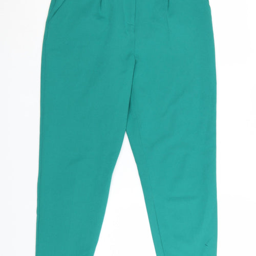 ASOS Women’s Green Paperbag Tapered Trousers UK 8 Belted Crepe
