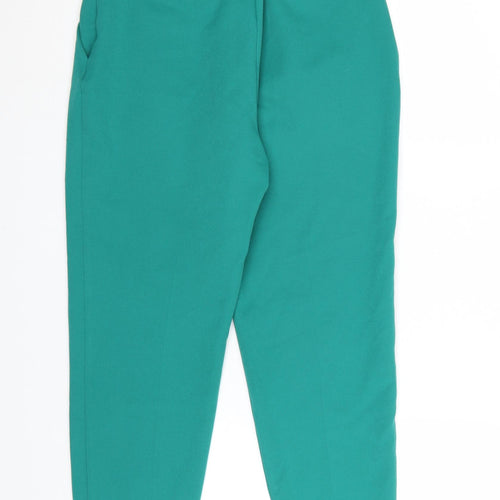 ASOS Women’s Green Paperbag Tapered Trousers UK 8 Belted Crepe