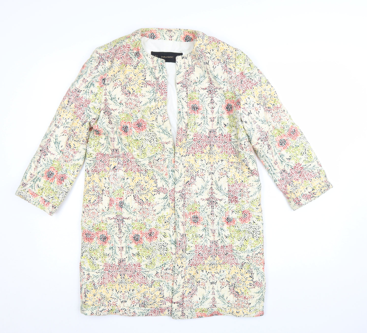 Zara Basic Women’s Multicoloured Floral Mid-Length Coat S