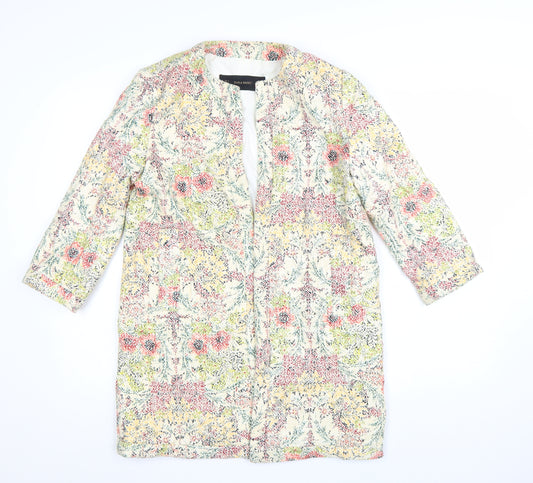 Zara Basic Women’s Multicoloured Floral Mid-Length Coat S