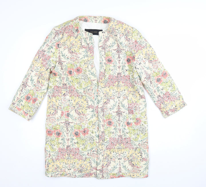Zara Basic Women’s Multicoloured Floral Mid-Length Coat S