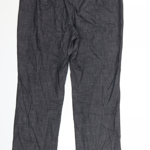 Gerry Weber Women's Grey Cotton Blend Stretch Straight Trousers Size 18