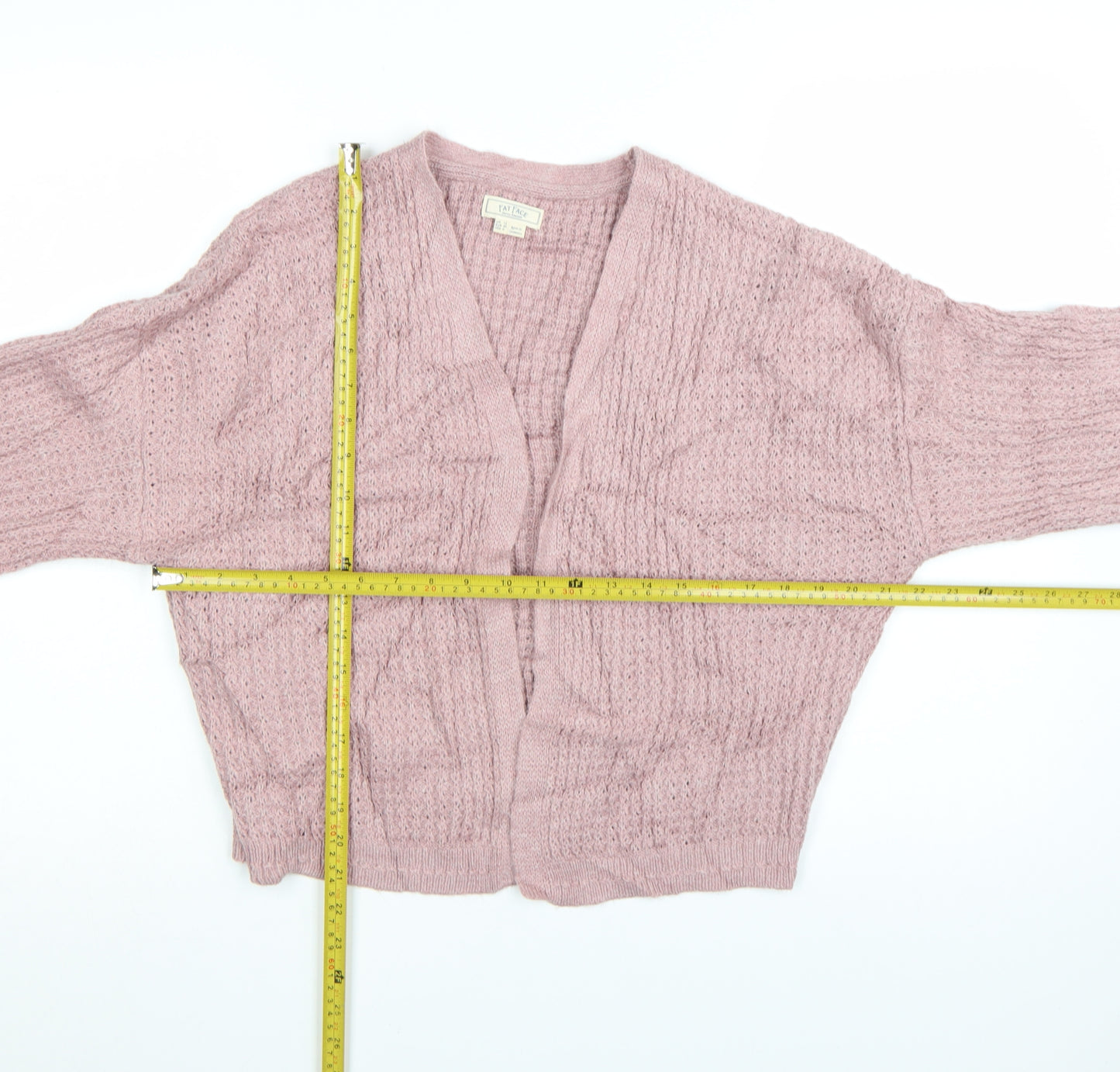 Fat Face Women's Pink Open-Knit Long Sleeve Cardigan UK 12