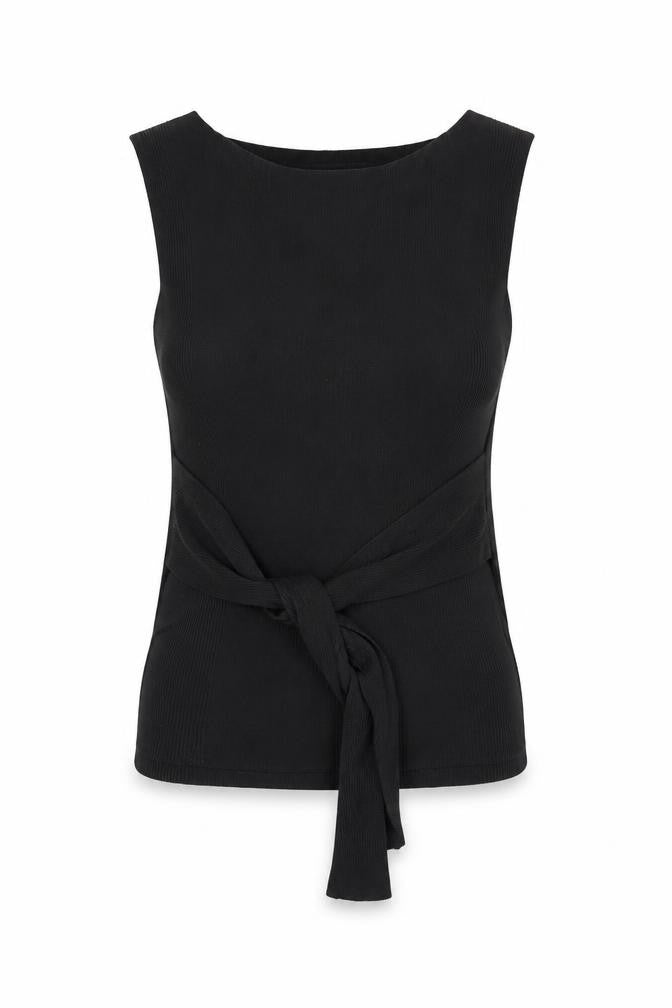 ZARA Women’s Black Knit Wrap Sleeveless Blouse Size 12