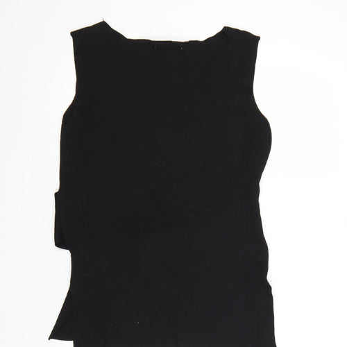 ZARA Women’s Black Knit Wrap Sleeveless Blouse Size 12