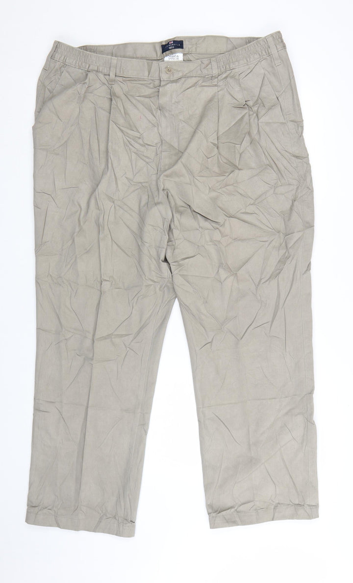 Marks and Spencer Blue Harbour Men’s Beige Chino Trousers 42W 29L Cotton