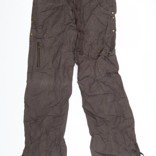 Next Women Brown Cargo Trousers Size 10 Cotton Blend Casual
