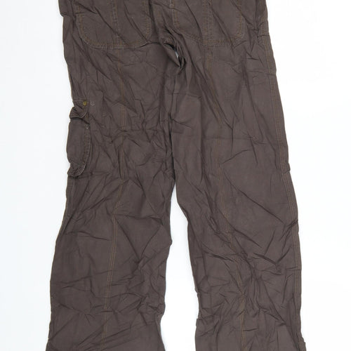 Next Women Brown Cargo Trousers Size 10 Cotton Blend Casual