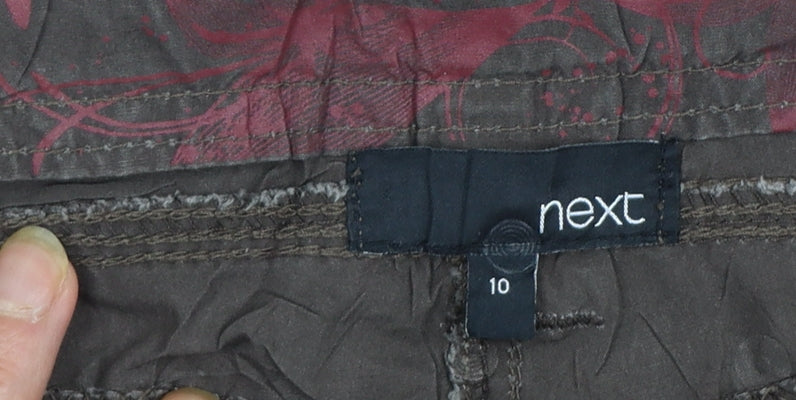Next Women Brown Cargo Trousers Size 10 Cotton Blend Casual