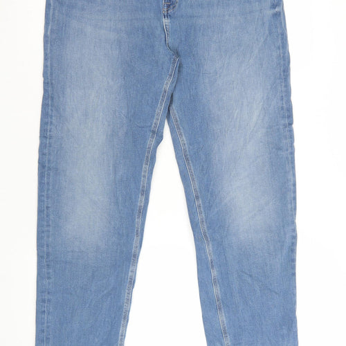 Marks and Spencer Women's Blue Stretch Straight Jeans Size 18 Short